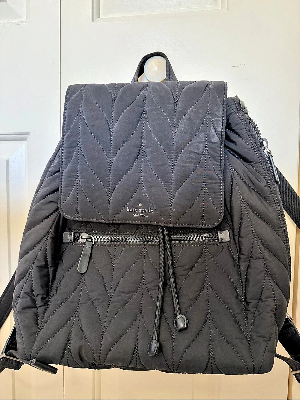 Kate Spade Quilted Backpack in Black